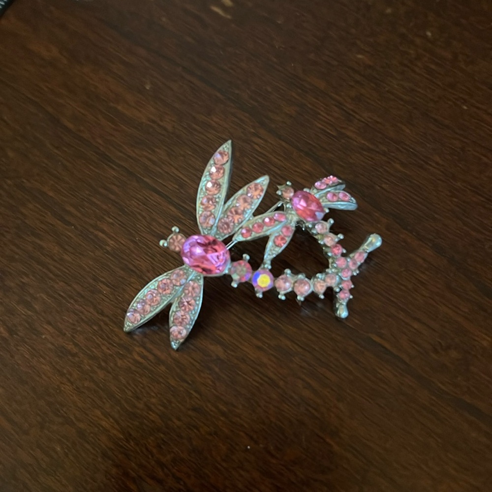 Dragonfly Crystal Brooch